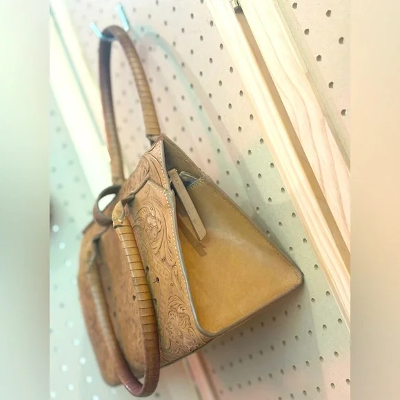 Bohemian Cleobella Arya Medium Brown Leather Embossed Detailed Handbag